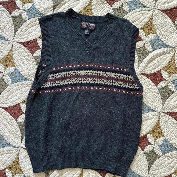 American Vintage Jackets & Blazers - Vintage gray wool blend cottagecore boho granola sweater vest